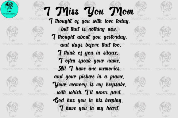 I Miss You Mom Svg