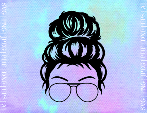Messy Bun Mom SVG: Graphics for Crafts & Content